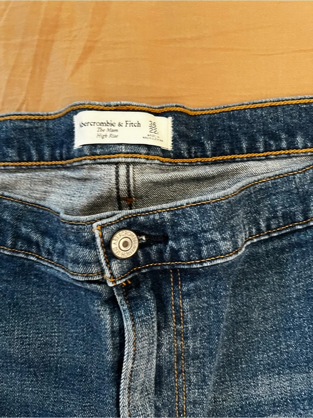 Abercrombie & Fitch Dark Blue Distressed Ankle Jeans